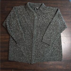 Jason Maxwell Charcoal Zip-Up Wool Blend Sweater